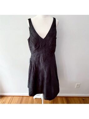 NWT WHBM Women Ruched Floral Dress Size 14 Evening Formal Event Retro Goth Dark